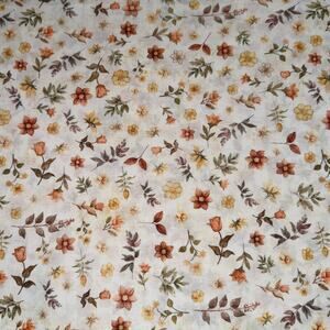 Midnight Blooms Cream Ditzy Floral by QT Fabrics - 1/2 YD - Yellow Orange Flower
